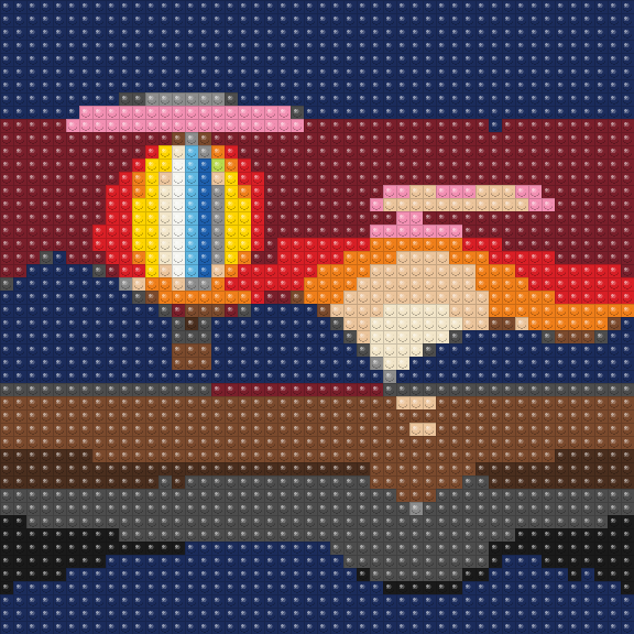 48×48 mosaic · 17 of the 20 nanoblock colors